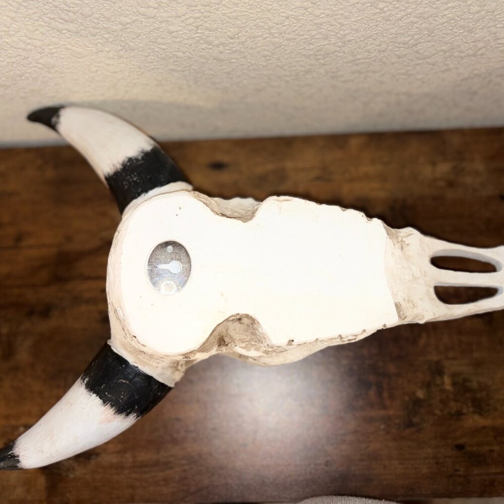 Faux Longhorn Steer Skull Wall Decor Western Farmhouse Wall Mount - Picture 5 of 6